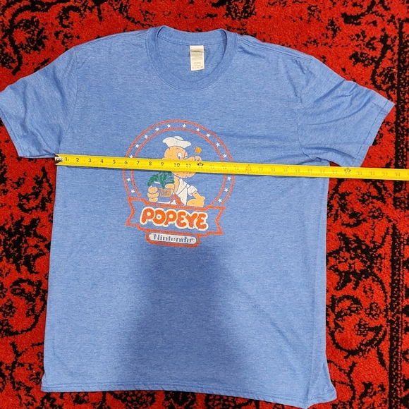 Popeye Nintendo T-Shirt, Light Blue Distressed Style, Men's Size X-Large, XL - Picture 5 of 8